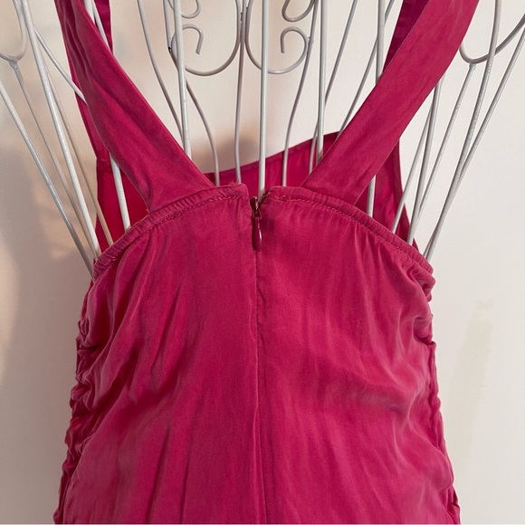 LOVERS AND FRIENDS Tina Mini Dress in Hot Pink rushed back zip SZ S - Picture 6 of 9